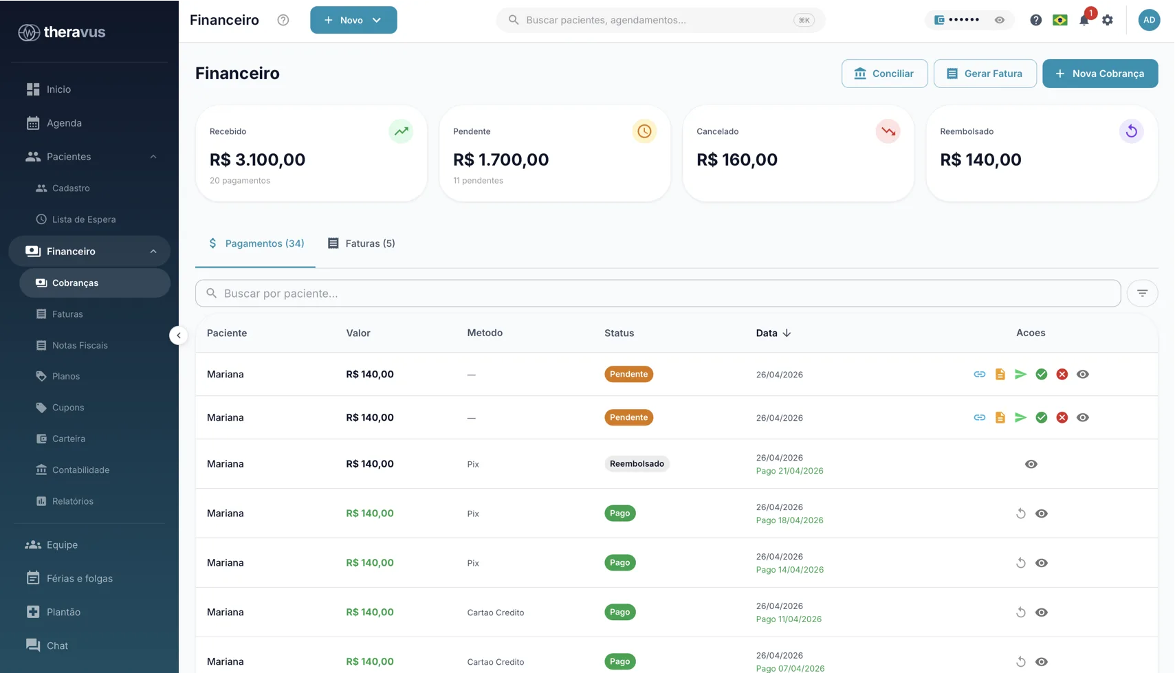 Cobrança, recibo e relatório no piloto automático.