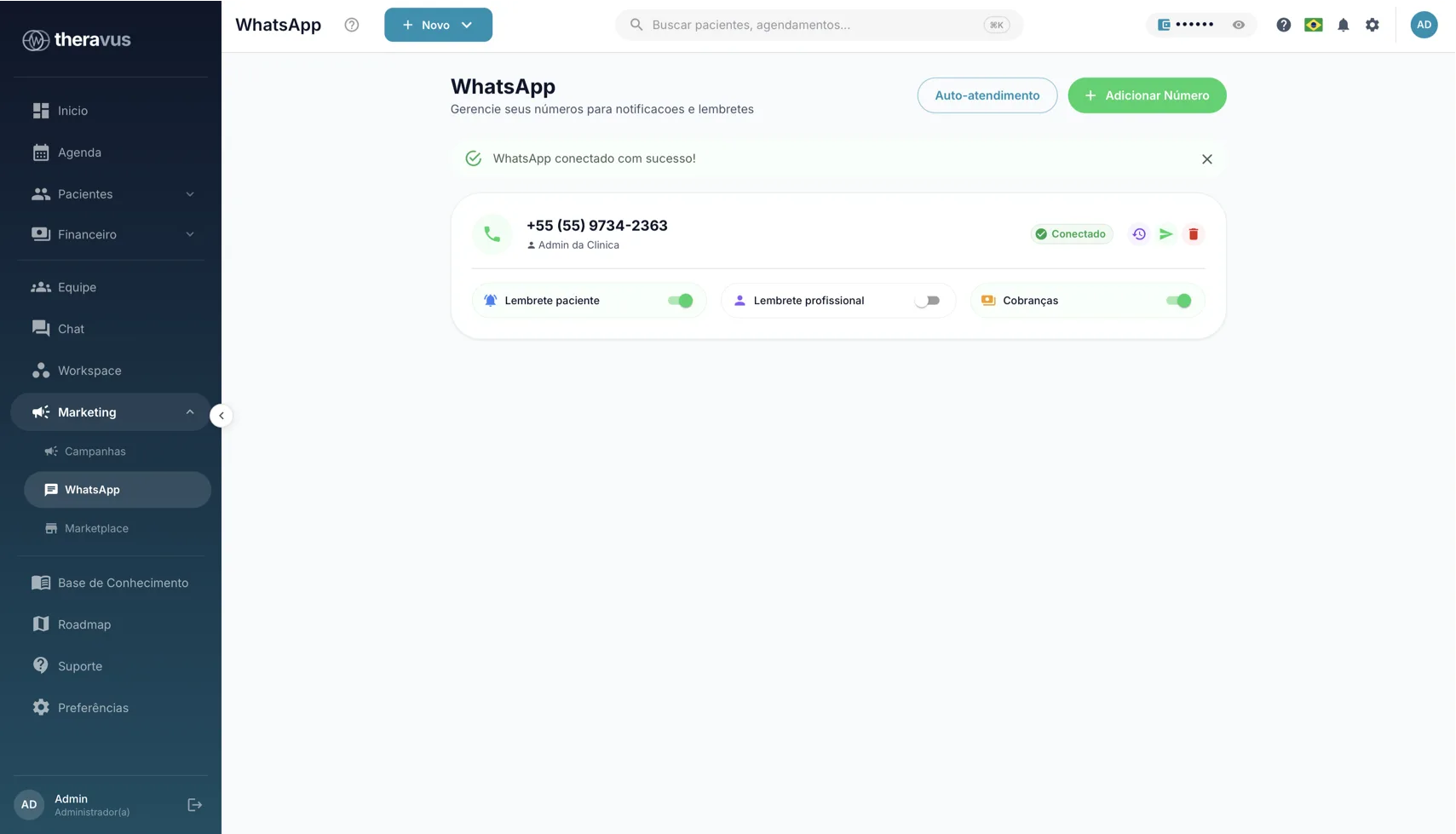 Atendimento centralizado, sem app paralelo.